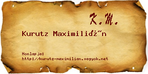 Kurutz Maximilián névjegykártya